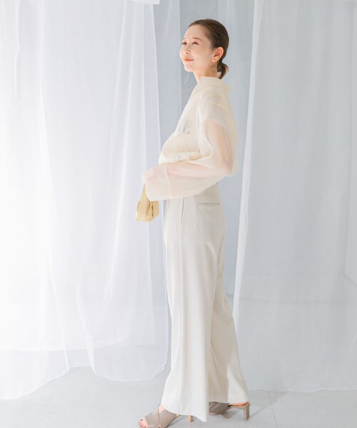 URBAN RESEARCH ROSSO（アーバンリサーチロッソ）の「ヘリンボーンラップストレートパンツ（その他パンツ・レディース・IVORY/CHARCOAL・36/38）」の8枚目の写真