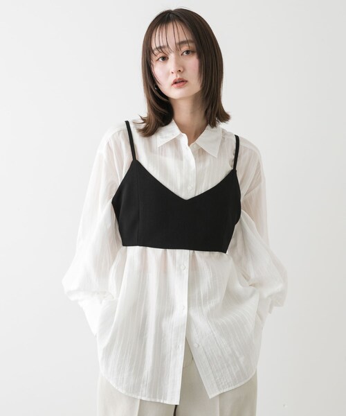 SENSE OF PLACE by URBAN RESEARCH（センスオブプレイスバイアーバンリサーチ）の「バックリボンビスチェ（その他トップス・レディース・BLACK/BEIGE・one）」の5枚目の写真