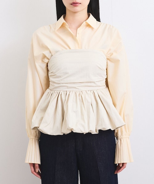 VIS(ビス)の「コサージュ付きバルーンナイロンビスチェ(その他トップス・レディース・ブラック/キナリ・F)」の16枚目の写真