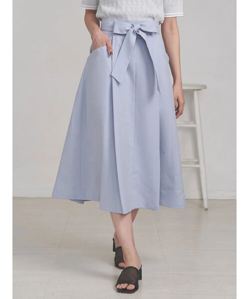 TONAL（トーナル）の「マルチセットタックポケットフレアスカート（スカート・レディース・オフホワイト/チャコールグレー/アイスブルー/ネイビー/ベージュ・S/M）」の19枚目の写真