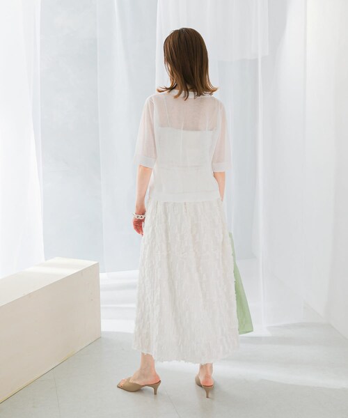 URBAN RESEARCH ROSSO（アーバンリサーチロッソ）の「デザインボタンシアーカーディガン（カーディガン/ボレロ・レディース・WHITE/BLUE・FREE）」の7枚目の写真