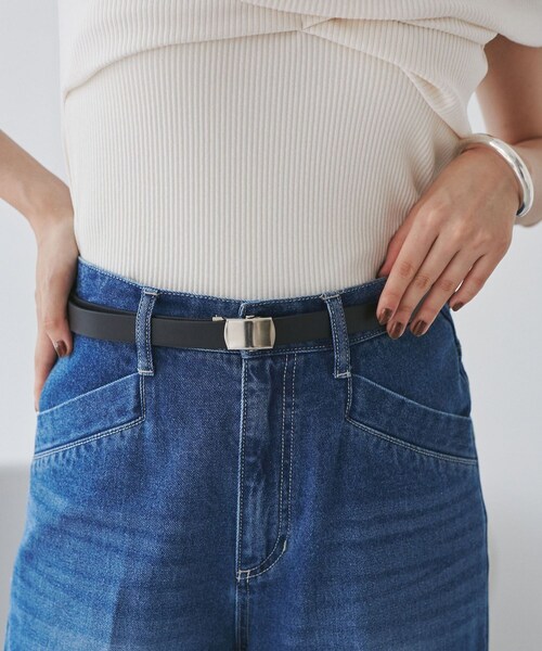 VIS(ビス)の「20mm幅スムースガチャベルト(ベルト・レディース・ブラック/ダークブラウン/ベージュ系・F)」の8枚目の写真