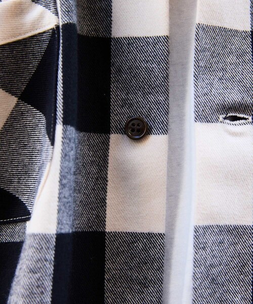 ADAM ET ROPE'（アダムエロペ）の「《別注》【BONCOURA/ボンクラ】オープンカラーネルシャツ ブロックチェック（シャツ/ブラウス・メンズ・ブラック・36/38/40/42）」の21枚目の写真