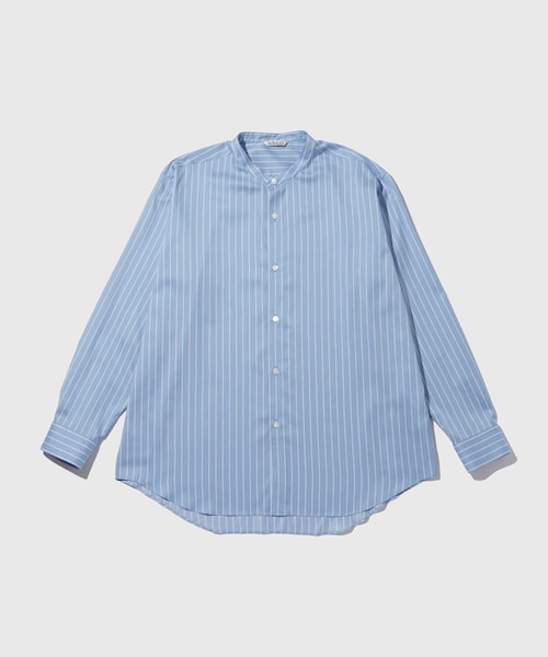 ADAM ET ROPE'（アダムエロペ）の「【AURALEE/オーラリー】COTTON SILK STRIPE STAND COLLAR SHIRT（シャツ/ブラウス・メンズ・キナリ/ブルー系・3/4/5）」の6枚目の写真
