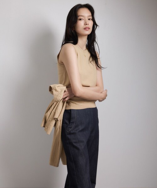 ROPE'(ロペ)の「ミニケーブルセパレートカーディガン(アンサンブル)/ イージーケア(カーディガン/ボレロ・レディース・ベージュ/ピンク系・F)」の15枚目の写真