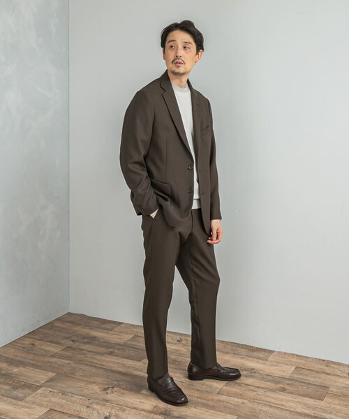 URBAN RESEARCH DOORS（アーバンリサーチドアーズ）の「LIFE STYLE TAILOR　ウールライクツイルコンフォータブルジャケット（テーラードジャケット・メンズ・NAVY/OLV BROWN/BLUE GRAY・S/M/L/XL）」の16枚目の写真