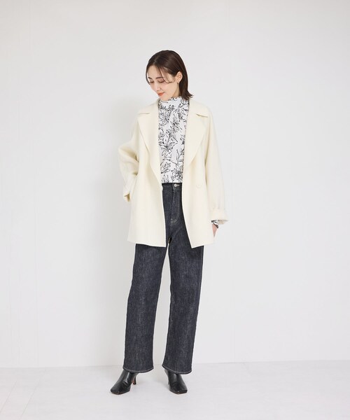 ROPE'(ロペ)の「ストレッチデニムストレートパンツ(デニムパンツ・レディース・ネイビー/ブルー・36/38/40)」の13枚目の写真