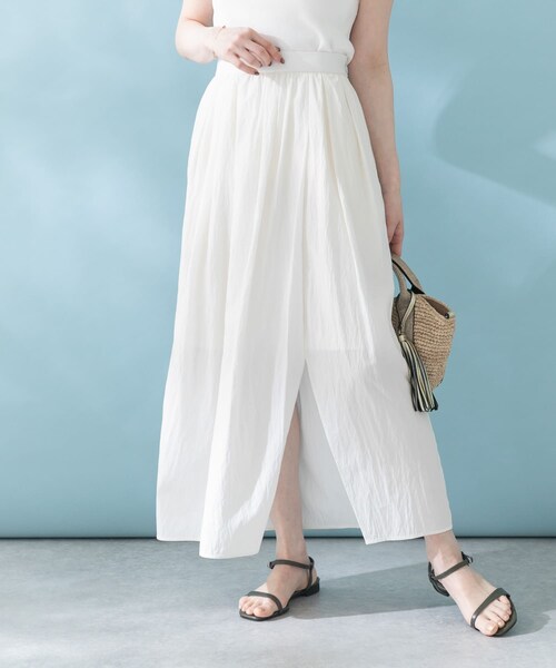 URBAN RESEARCH ROSSO（アーバンリサーチロッソ）の「撥水UVギャザーストレートスカート（スカート・レディース・white/pink/navy・FREE）」の6枚目の写真