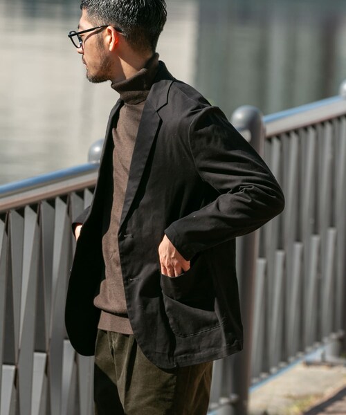 URBAN RESEARCH ROSSO（アーバンリサーチロッソ）の「『XLサイズあり』ピーチツイルストレッチシングルジャケット（テーラードジャケット・メンズ・DARK BROWN/NAVY/BLACK・M/L/XL）」の5枚目の写真