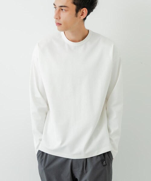 URBAN RESEARCH（アーバンリサーチ）の「コットンナイロンスムージーロングスリーブ（Tシャツ/カットソー・メンズ・WHITE/BEIGE/GRAY/BLACK・S/M/L）」の8枚目の写真