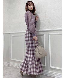dazzlin | ハイウエストチェックマーメイドスカート(スカート)