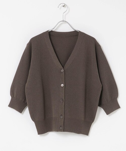 ITEMS URBANRESEARCH(アイテムズ アーバンリサーチ)の「Vネックハーフスリーブニットカーディガン(カーディガン/ボレロ・レディース・SILVER/BRN/L.YEL・Free)」の10枚目の写真