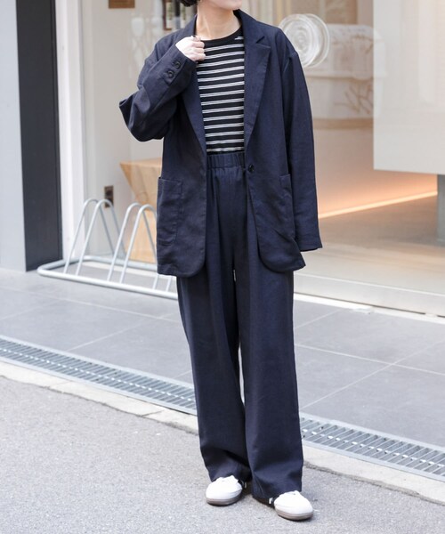 URBAN RESEARCH DOORS(アーバンリサーチドアーズ)の「FORK&SPOON ヘンプ混テーラードジャケット(テーラードジャケット・レディース・CHECK/NAVY・1)」の12枚目の写真