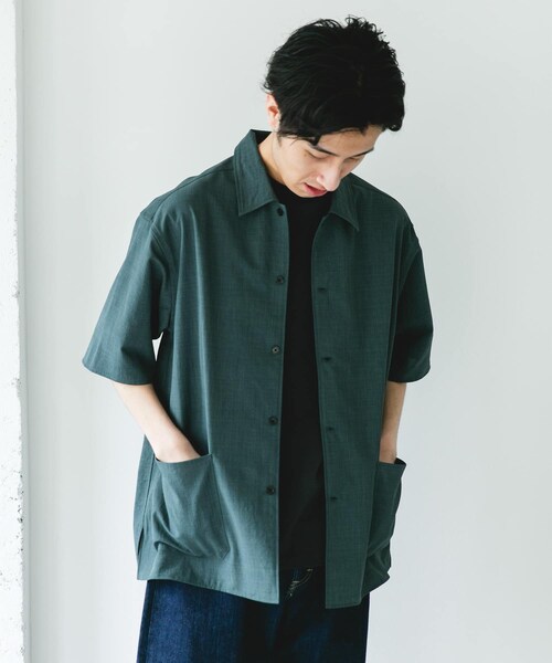 URBAN RESEARCH DOORS(アーバンリサーチドアーズ)の「『イージーケア/速乾/UVカット』クイックドライショートスリーブシャツカバーオール(カバーオール・メンズ・CHALK/YELLOW/BLUEGREEN/NAVY・M/L/XL)」の21枚目の写真