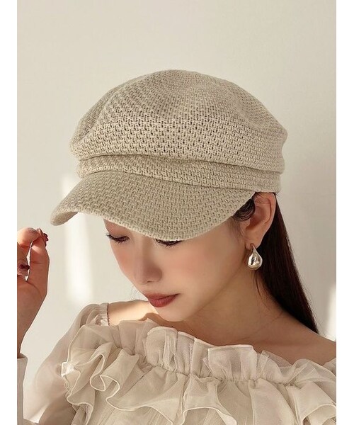 RESEXXY（リゼクシー）の「透かし編みキャスケット（キャスケット・レディース・ホワイト/ブラック/ベージュ・F）」の7枚目の写真