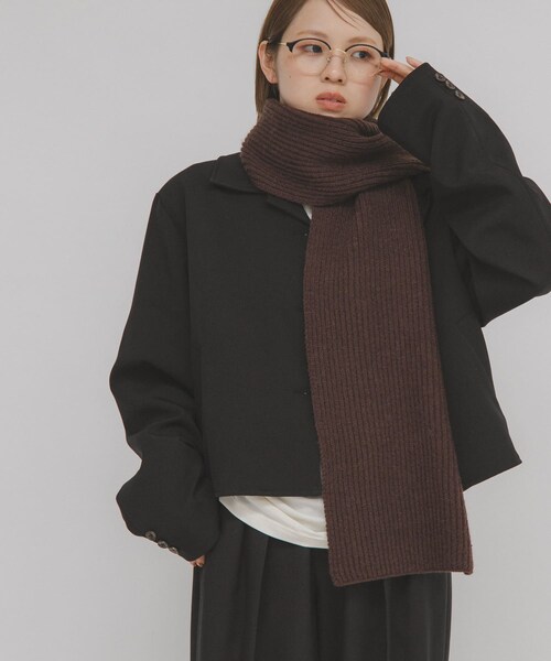 KBF（ケイビーエフ）の「リブニットマフラー（マフラー・レディース・IVORY/L.BLUE/BROWN・one）」の12枚目の写真