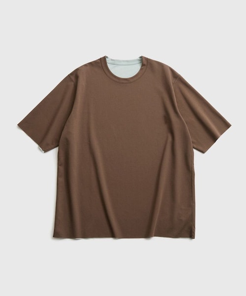 ADAM ET ROPE'(アダムエロペ)の「26SS ハイゲージシャンブレーリバーシブルTEE(Tシャツ/カットソー・メンズ・ブラック/ダークブラウン/ベージュ系/ネイビー・L/M)」の5枚目の写真