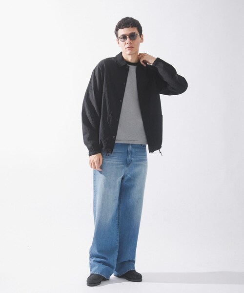 URBAN RESEARCH Sonny Label（アーバンリサーチサニーレーベル）の「シアサッカーコーチジャケット（ブルゾン・メンズ・ブラック/ネイビー/グリーン・M/L）」の8枚目の写真