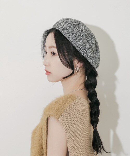 SMELLY（スメリー）の「ミックスパターンベレー（ハンチング/ベレー帽・レディース・BLK/BLU/BRN・-）」の8枚目の写真