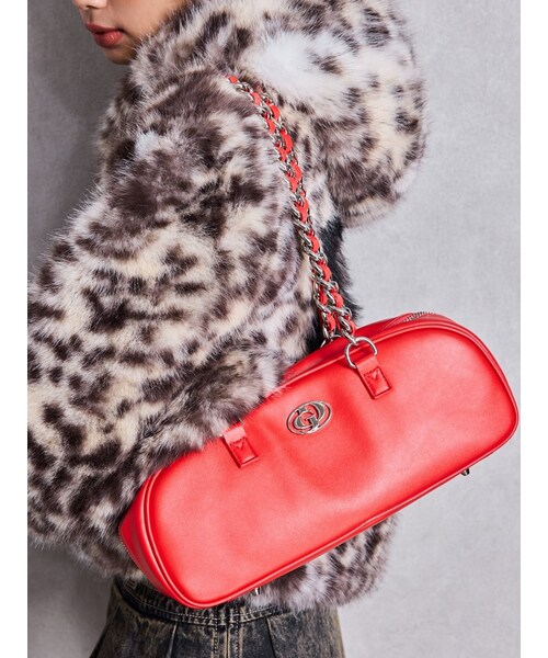 GYDA（ジェイダ）の「チェーンハンドルBAG（ショルダーバッグ・レディース・オフホワイト/ブラック/レッド・F）」の8枚目の写真