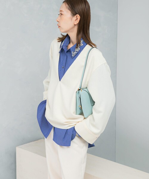 URBAN RESEARCH ROSSO（アーバンリサーチロッソ）の「ツイード深Vネックプルオーバー（シャツ/ブラウス・レディース・OFF/BLACK・Free）」の5枚目の写真