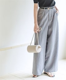 nissen | リネンライクセンターシーム入ワイドパンツ（UVカット・吸汗速乾・防シワ）＜大きいサイズ有＞(スウェットパンツ)