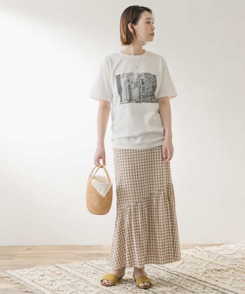 URBAN RESEARCH ROSSO（アーバンリサーチロッソ）の「F by ROSSO　ギンガムチェックマーメイドスカート（スカート・レディース・BEIGE/NAVY・36/38）」の7枚目の写真