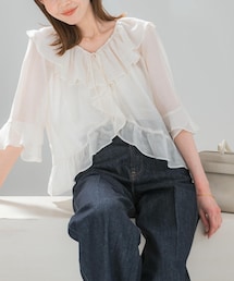 URBAN RESEARCH ROSSO | シアーフリルブラウス(シャツ/ブラウス)