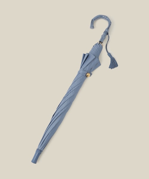 ROPE'（ロペ）の「【晴雨兼用・高機能】スライド式 ショートバンブーパラソル【UVカット/遮光・遮熱・防水効果】（長傘・レディース・ブラック/オフホワイト/ブルー系/ピンク系・F）」の20枚目の写真