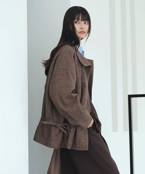 VIS（ビス）の「ドロストペプラムブルゾン（ブルゾン・レディース・グレー/ブラウン系・F）」の9枚目の写真