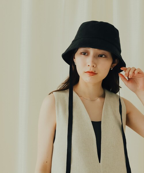 SENSE OF PLACE by URBAN RESEARCH(センスオブプレイスバイアーバンリサーチ)の「コットンツイルリボンバケットハット(ハット・レディース・IVORY/BLACK・One/one)」の17枚目の写真