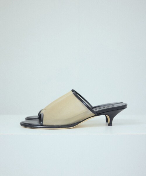 [新品]Brentella ベージュ メッシュ　オープントゥ ミュール 新品]Brentella ベージュ メッシュ オープントゥ ミュール 新品