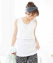 【マタニティウエア・授乳服】授乳しやすい タンクトップ（産前・産後）