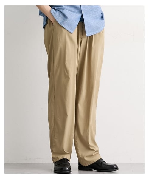 nissen（ニッセン）の「冷感スーパーストレッチツータックパンツ（パンツ・メンズ・06ブラック/33ベージュ・M/L/LL）」の2枚目の写真