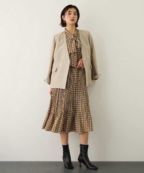 ROPE'（ロペ）の「ship's rope' オリジナルプリントプリーツタイワンピース（シャツワンピース・レディース・キャメル/ネイビー・36/38）」の17枚目の写真