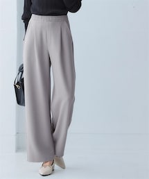 nissen | しわになりにくいキレイ目リップルセミワイドストレートパンツ(抗菌防臭・防しわ)(スラックス)