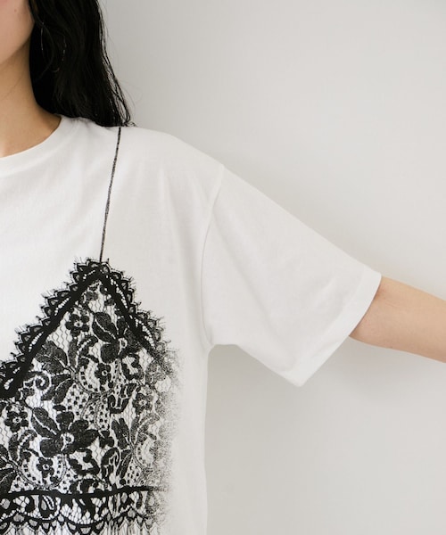 VIS(ビス)の「トロンプルイユプリントTシャツ(Tシャツ/カットソー・レディース・チャコール/ホワイト・F)」の19枚目の写真