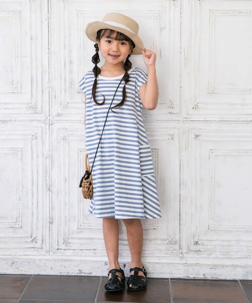 URBAN RESEARCH DOORS(アーバンリサーチドアーズ)の「ボーダーフレアワンピース(KIDS)(ワンピース・キッズ・BLUE/PURPLE・105/120/135)」の5枚目の写真