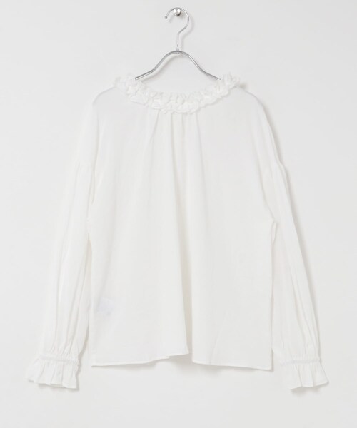 ITEMS URBANRESEARCH(アイテムズ アーバンリサーチ)の「フリルギャザー2WAYブラウス(シャツ/ブラウス・レディース・WHT/CHA・Free)」の5枚目の写真