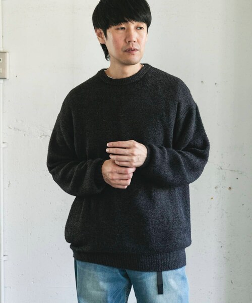 URBAN RESEARCH DOORS（アーバンリサーチドアーズ）の「メランジシャギー クルーネックニット（ニット/セーター・メンズ・BLUE/BLACK・M/L）」の10枚目の写真