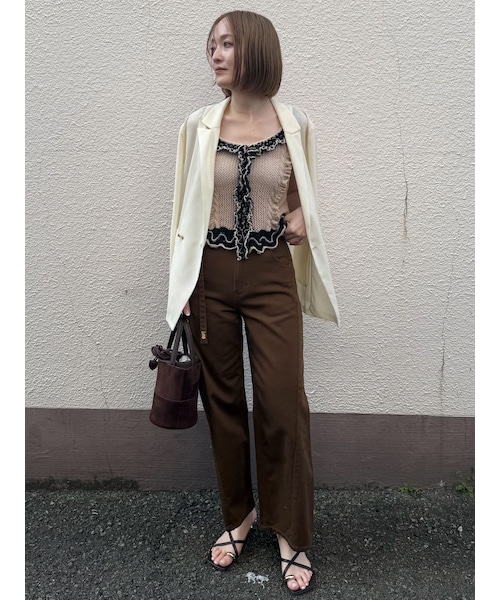 LAGUNAMOON（ラグナムーン）の「【Leeコラボ】セミワイドベルトデニムパンツ（デニムパンツ・レディース・ブルー/インディゴ/ブラウン・S/M）」の5枚目の写真