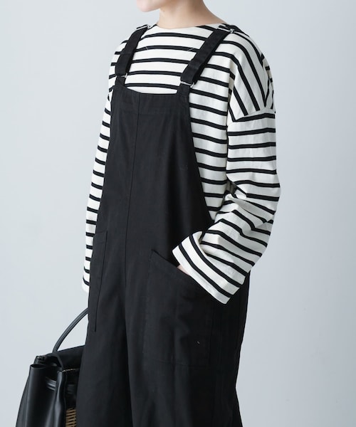 かぐれ（カグレ）の「コットンボートネックカットソー（Tシャツ/カットソー・レディース・IVORY/BLACK/BORDER・Free）」の6枚目の写真