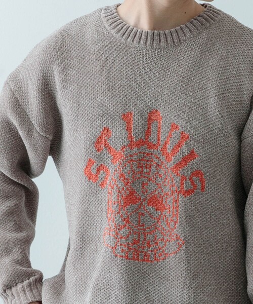 ITEMS URBANRESEARCH(アイテムズ アーバンリサーチ)の「カレッジロゴ モール クルーネック ニット(ニット/セーター・メンズ・NVY/BLK/BEG/MTD・M/L)」の12枚目の写真