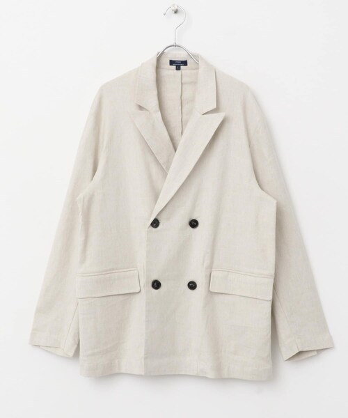 ITEMS URBANRESEARCH(アイテムズ アーバンリサーチ)の「『セットアップ対応』Linen Blend Double Jacket(テーラードジャケット・メンズ・CHA/IVO/BRN・M/L)」の10枚目の写真