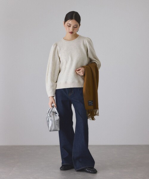 ADAM ET ROPE'（アダムエロペ）の「ウールミックスフォルムプルオーバー（スウェット・レディース・グレー/キナリ系/サックス・F）」の9枚目の写真