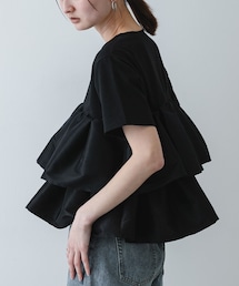 SENSE OF PLACE by URBAN RESEARCH | シャイニーフリルドッキングカットトップ(Tシャツ/カットソー)