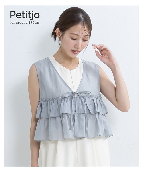 nissen（ニッセン）の「小さいサイズ　【Petimo企画】ビスチェ　低身長さん・小柄女性（ベスト・レディース・ブルーグレー/アイボリー・PSS・PS/PM・PL）」の4枚目の写真