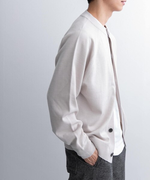 URBAN RESEARCH DOORS（アーバンリサーチドアーズ）の「FORK&SPOON　ウーステッドヤーンクルーネックカーディガン（カーディガン/ボレロ・メンズ・LIGHTGRAY/BLACK/RENGA・4/5）」の14枚目の写真