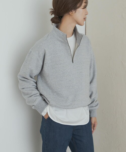 URBAN RESEARCH DOORS（アーバンリサーチドアーズ）の「commpost　反毛裏毛ハーフジップスウェット（スウェット・レディース・TOP GRAY・S）」の6枚目の写真