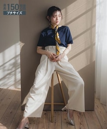 Petitjo | 小さいサイズ　ウエストリボンワイドパンツ　低身長さん・小柄女性(その他パンツ)